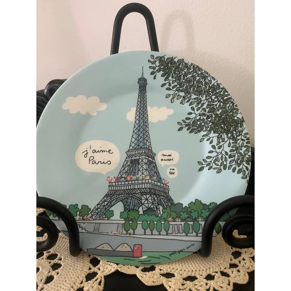 petit jour paris eiffel tower melamine dessert plate